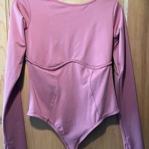 Fabletics Pink Body Suit Open Back Size Large